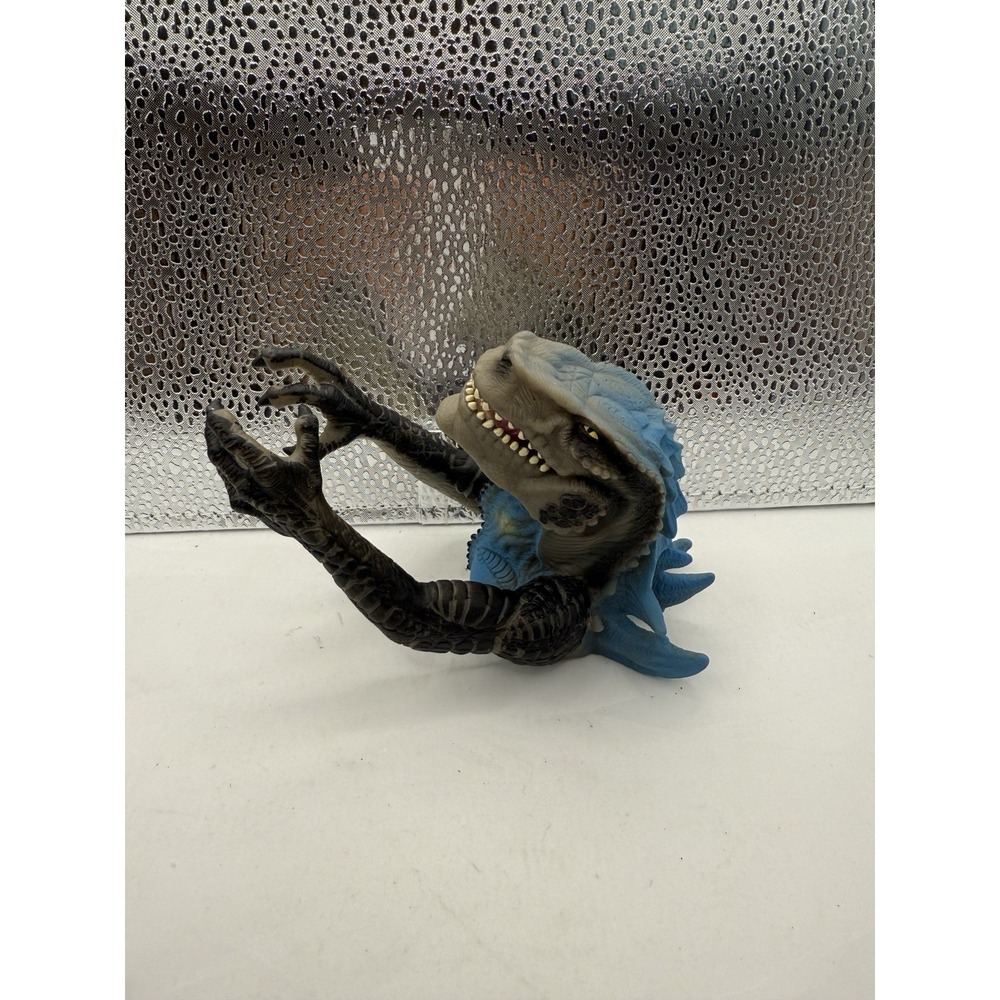 Vintage 1998 Toho‎ Blue GODZILLA T-Rex Full Rubber Hand Puppet Tyrannosaurus
